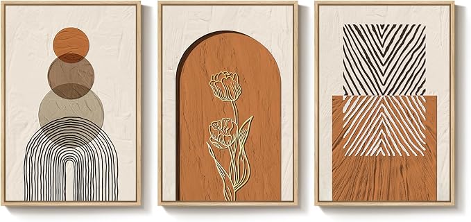 Large Framed Boho Abstract Wall Art - Image 6