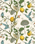 Blue Bird Self Adhesive Wallpaper Fresh Lemon Tree Peel and Stick Wallpaper by Meihodan