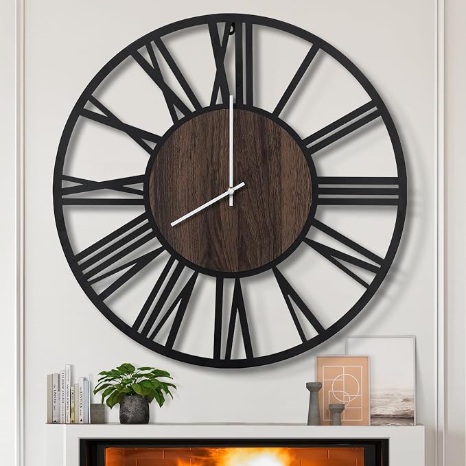 LEIKE Extra Large Wall Clocks, Silent Little Ticking, Battery Operated Vintage by LEIKEWALLCLOCK