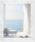 Tanmicoshomy 30 x 36 Inch White Bathroom Mirror, Natural Shell Framed Rectangle by Tanmicoshomy