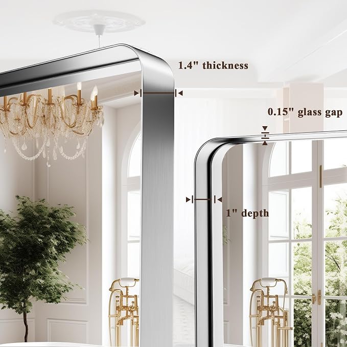 55"x 30" Silver Bathroom Mirror - Image 5