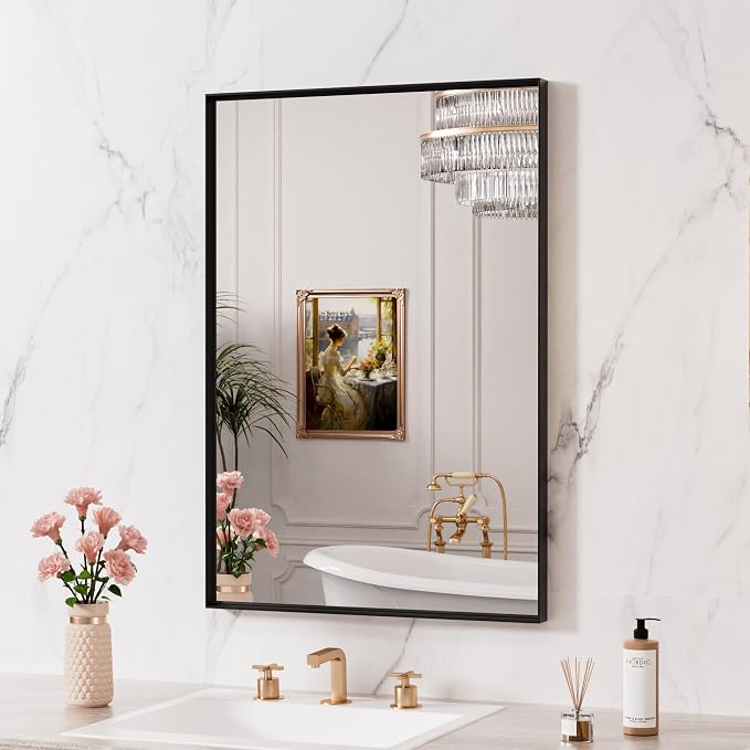 LOAAO Black Bathroom Mirror 24"X32" - Image 3