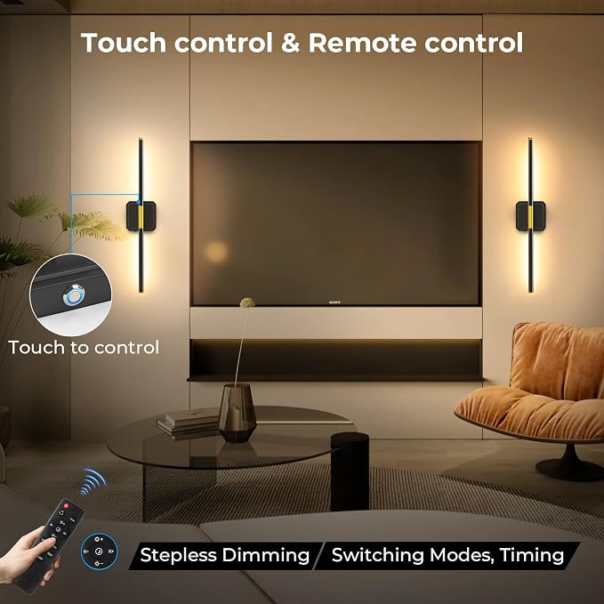 GvvooHome Battery Operated Wall Sconces Set of 2, Detachable 360°Rotate Wall - Image 6