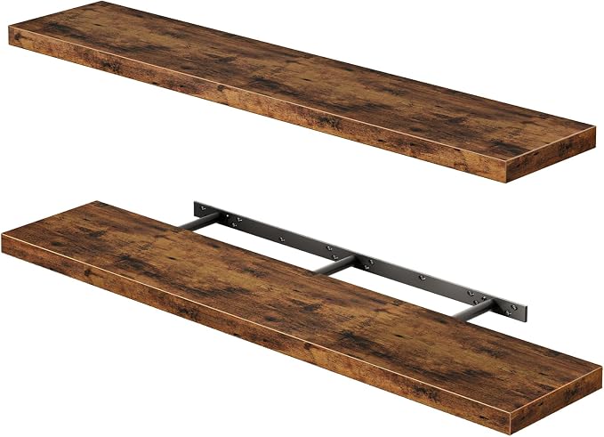 Fixwal Wood Floating Shelves for Wall, Bathroom and Kitchen, Wall Shelves for by Fixwal