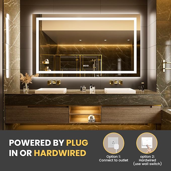 LOAAO 68"x36" LED Bathroom Mirror - Image 6