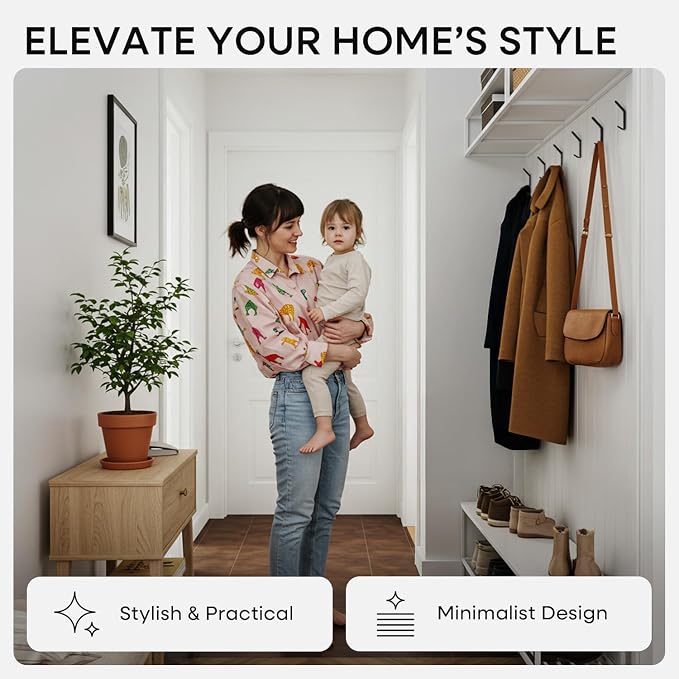 Homeforia Wall Coat Hook Rack - Image 2