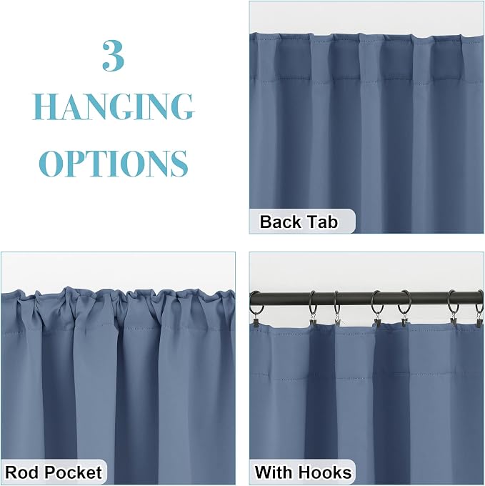 RYB HOME Blackout Curtains for Bedroom, Window Shades Thermal Insulating - Image 2
