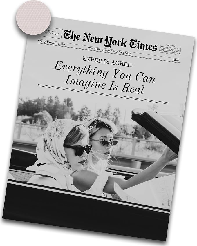 iHery Unframed Trendy Hot Girls NewsPaper Wall Art Prints, 12x16in Canvas Wall by iHery