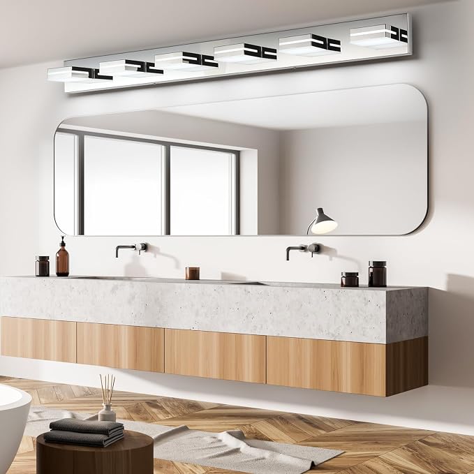 SineRise LED Modern Bathroom Vanity Light Fixtures, Chrome Modern Acrylic - Image 7