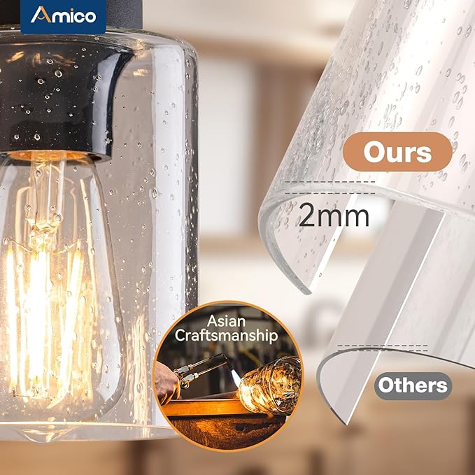 Amico Farmhouse Bathroom Vanity Light Fixtures, Rustic 6-Light Industrial - Image 3