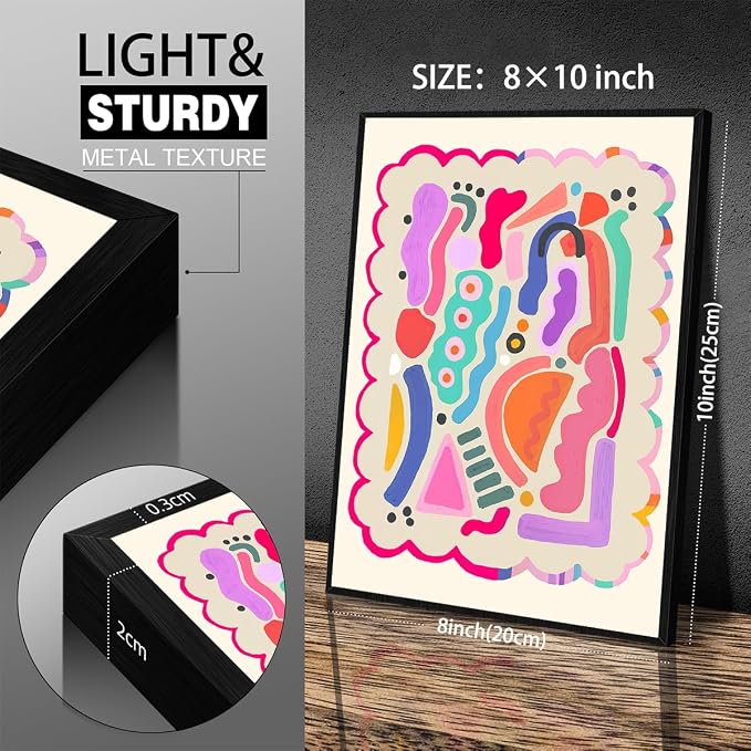 Funky Cute Kids Abstract Wall Art Trendy Bright Colorful Poster 08x10 inch - Image 2
