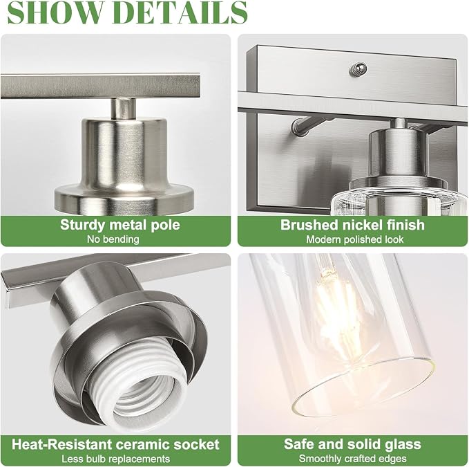 MOKATNG 3-Light Bathroom Light Fixtures, Vanity Light - Image 4