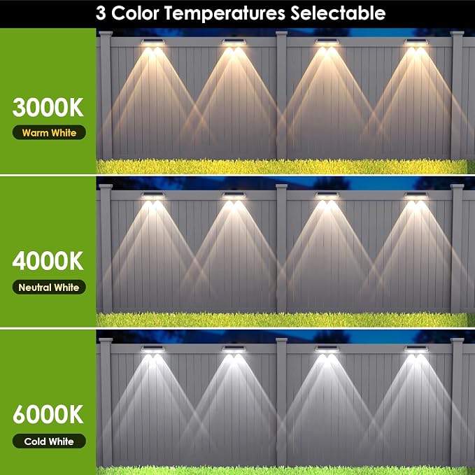 LIANGLOME 2 Pack Solar Fence Lights - Image 2