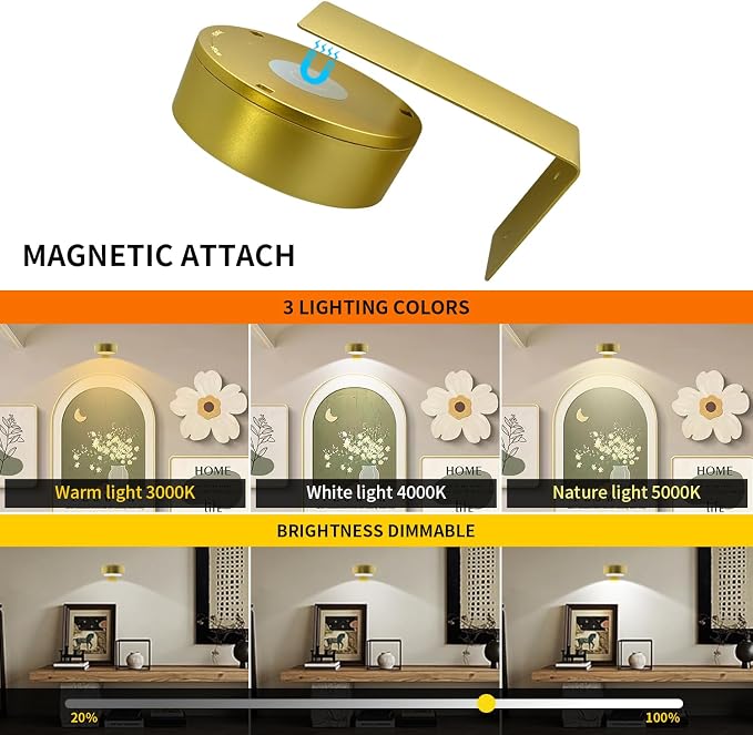 6pcs Wall Picture Light Battery Operated, Painting Light - Image 2