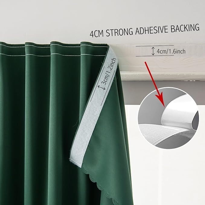 Portable Light Blocking Curtains Self-Stick Design, Removable Adhesive Window - Image 7