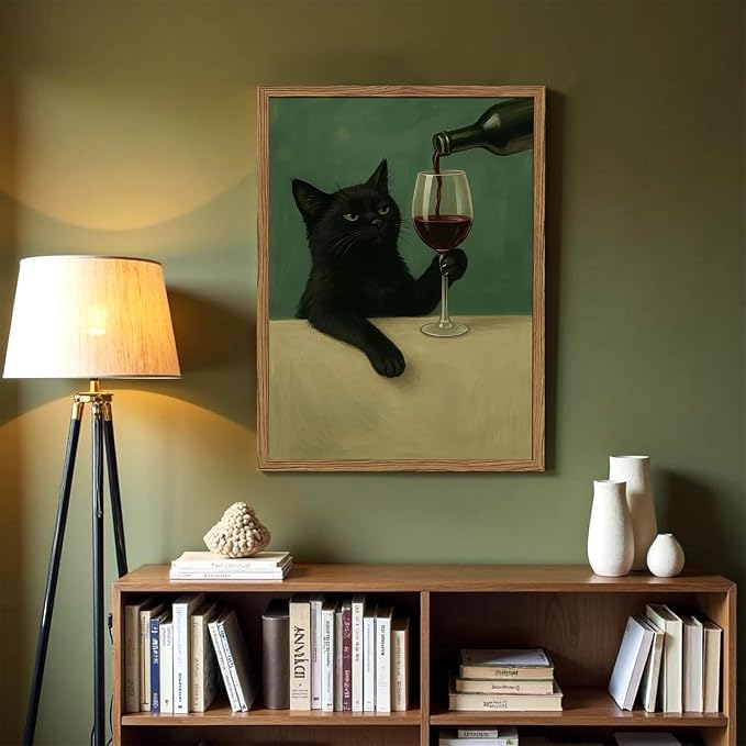 Funny Black Cat Wall Art Moody Black Cat - Image 7