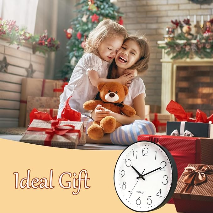 JUSTUP 8in Non-Ticking Wall Clock, Silent Battery Operated Wall Clock - Image 8