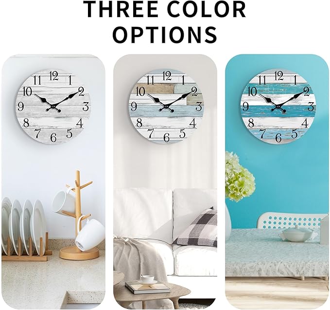 KECYET Wall Clock Battery Operated 14 Inch Large Silent Non Ticking Coastal - Image 4