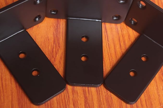 8 Pack - 4 inch Black Hidden L Shelf Bracket Iron Floating Shelf Brackets - Image 7