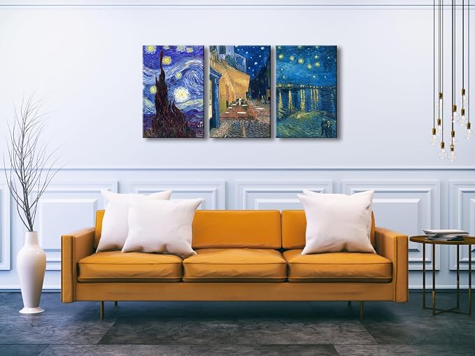 Wieco Art Large 3 Panels Canvas Prints of Vincent Van Gogh Paintings - Image 3