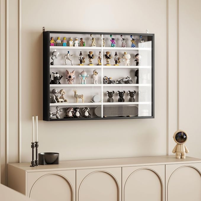 HOMCOM 5-Tier Display Cabinet, Glass Door Cabinet - Image 8