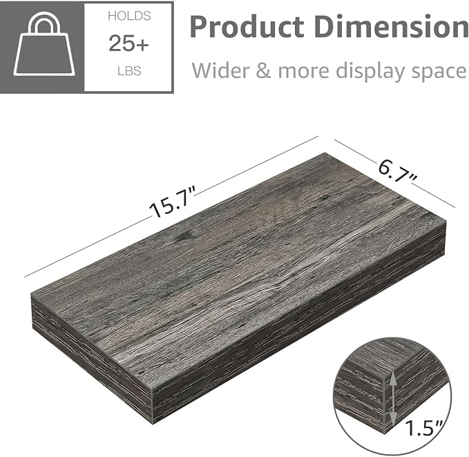 QEEIG Floating Shelves for Wall Bathroom Shelf Bedroom Kitchen Living Room - Image 3