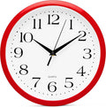 Bernhard Products Red Wall Clock Silent Non Ticking by BernhardProducts