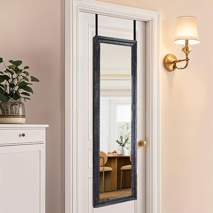 48"x14" Door Mirror, Rustic Full Length Mirror, Over The Door Hanging Mirrors by Unknown