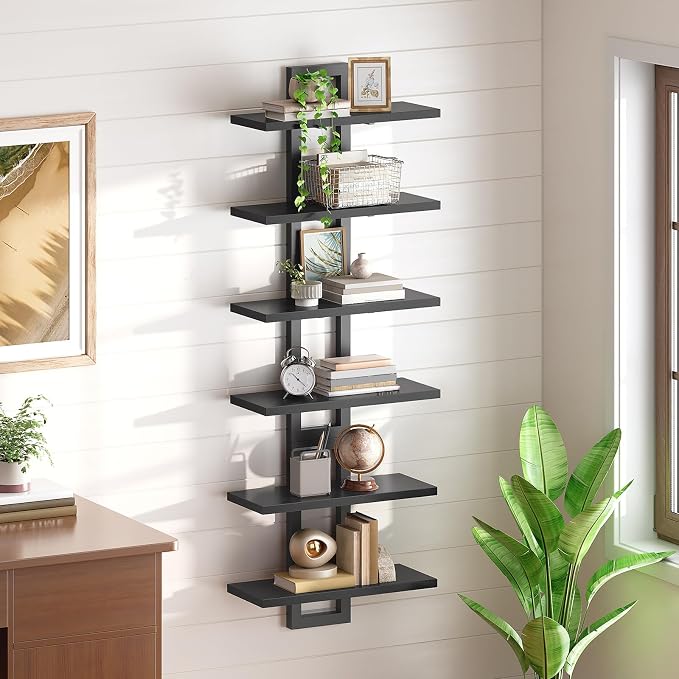 HOOBRO Floating Shelves, 15 Inch Wall Shelf Set of 3, Wall Mounted Storage - Image 4