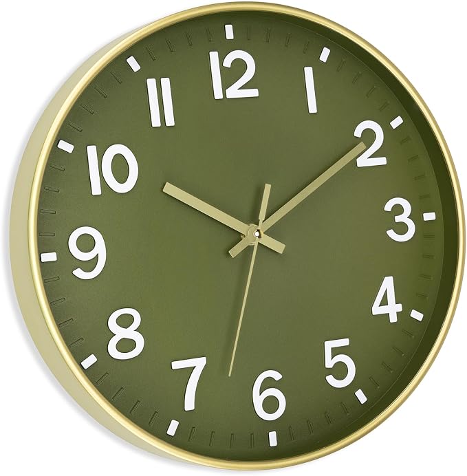 Foxtop Modern Wall Clock Silent Non-Ticking Battery Operated Round Quartz 12 - Image 8