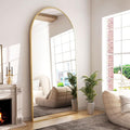 GLSLAND-34x76 inch Wall Mount Arched Full Length Mirror-Aluminum Alloy Frame by GLSLAND