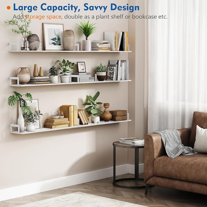 Harwaya White Floating Book Shelves - Image 4