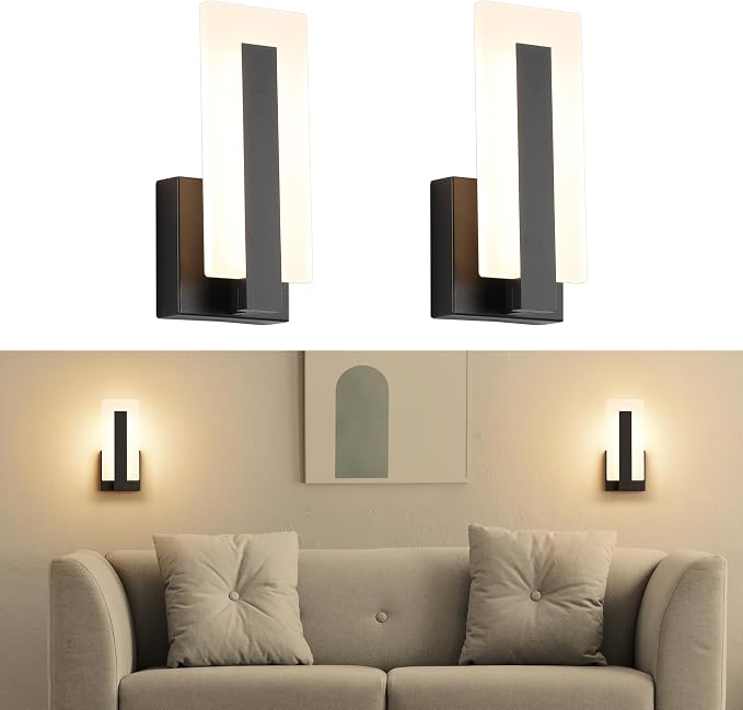 Joosenhouse Modern LED Wall Sconces Up and Down Wall Mount Light Black 3000K - Image 8