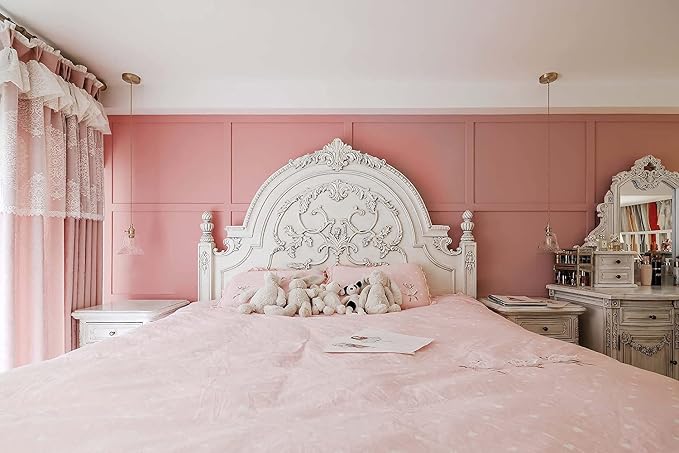 Dimoon 394''x17.7'' Pink Peel and Stick Wallpaper Contact Paper Modern Self - Image 3