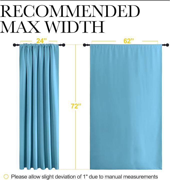 NICETOWN 2 Panels Blackout Curtains, Rod Pocket Window Curtains Room Darkning - Image 6