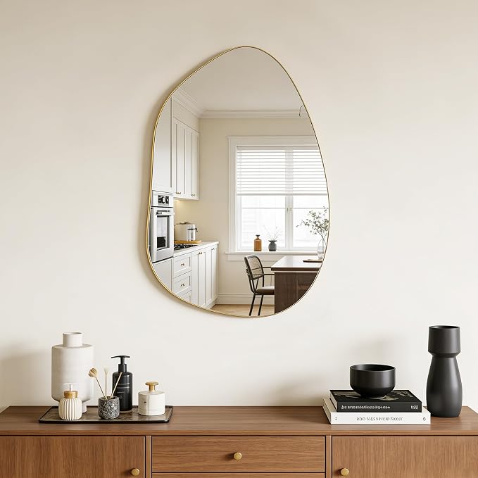 Irregular Wall Mirror Asymmetrical Mirror, Decorative Modern Mirror, Tempered - Image 7