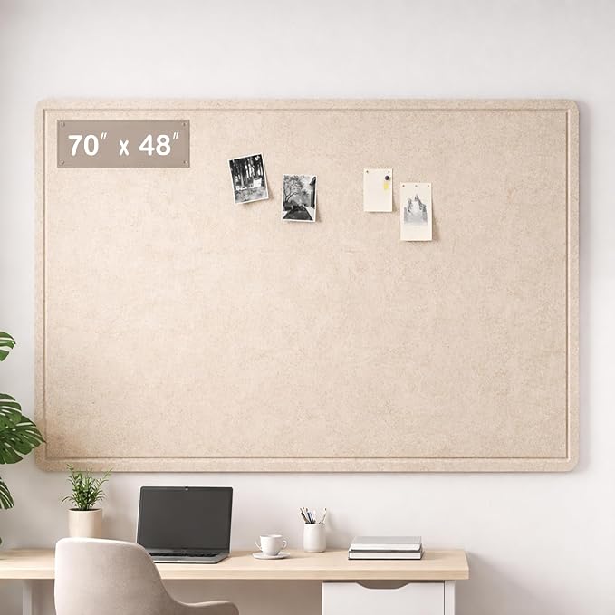 Large Felt Bulletin Board for Wall, Soft Felt Cork Board for Office, Home by CreateYourIdealSpace