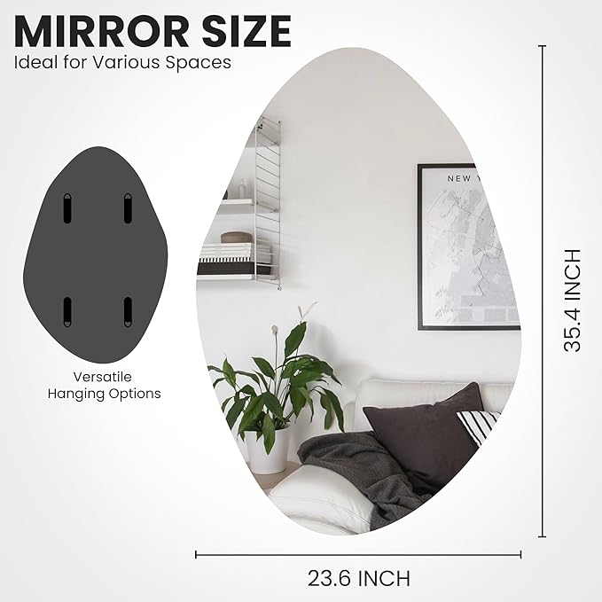 TRAHOME Irregular Asymmetrical Wall Mirror - Image 7