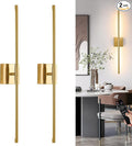 Morauroral 30″ Gold Battery Operated Wall Sconces Set of 2, Dimmable Wall by Morauroral