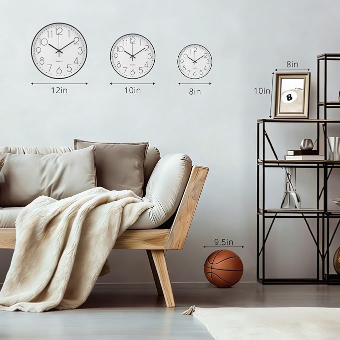Wall Clock Non-Ticking Silent Modern Simple Style Round Decor Clock - Image 2