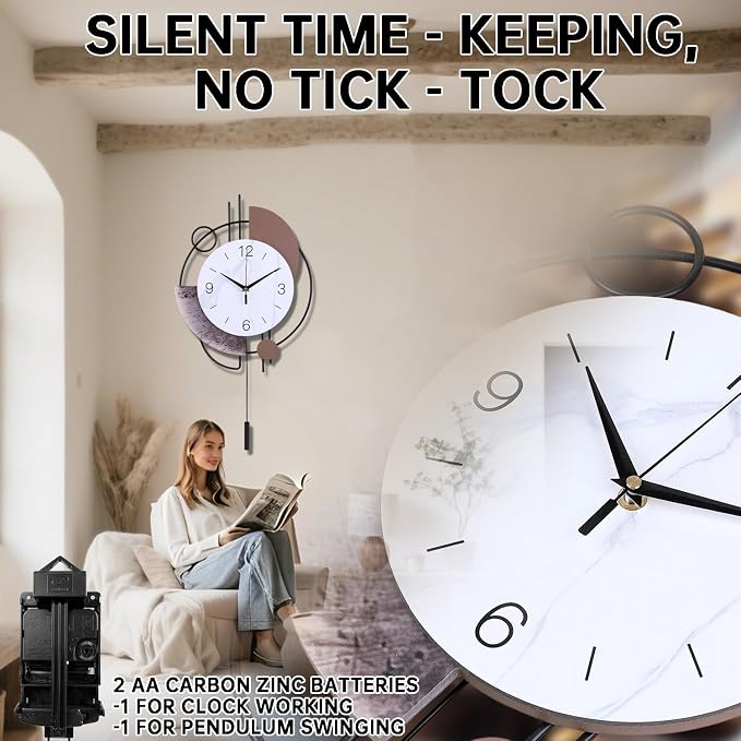 Dankeit Wall Clock, Silent Non-Ticking Quality Quartz Battery Operated - Image 3