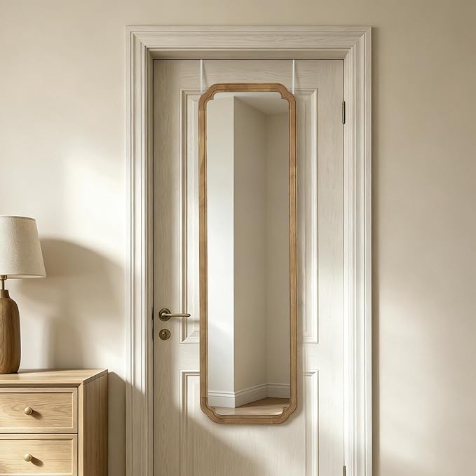 WallBeyond Full Length Door Mirror 14" x 48", Wood Frame Over-the-Door Mirror by WallBeyond