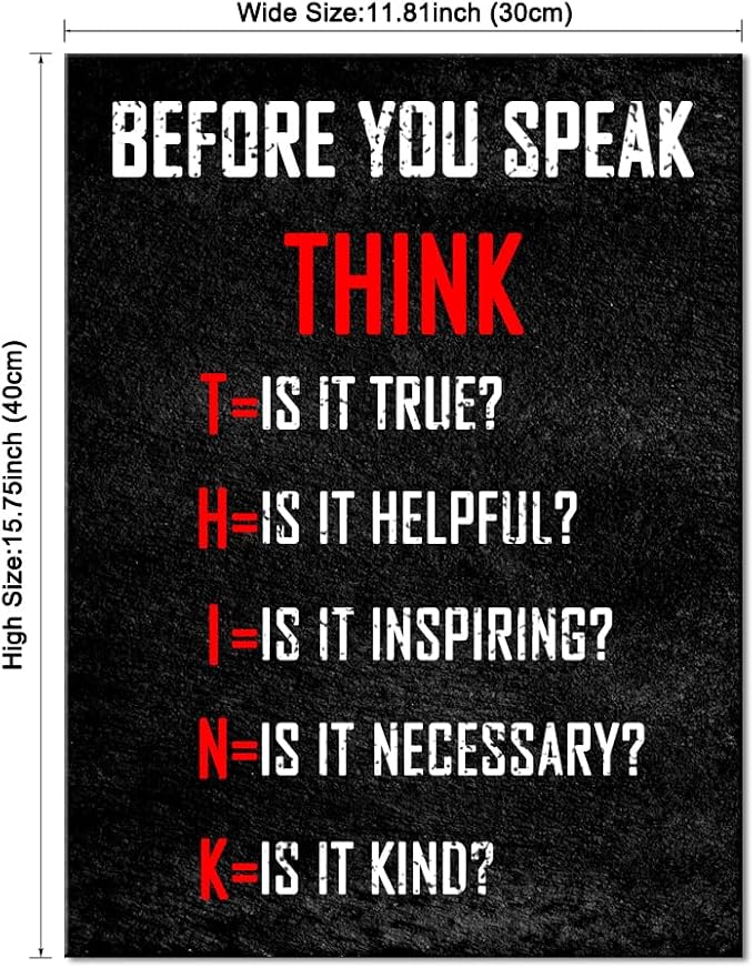 Pyradecor Motivational Think Before You Speak Classroom Positive Quotes - Image 7