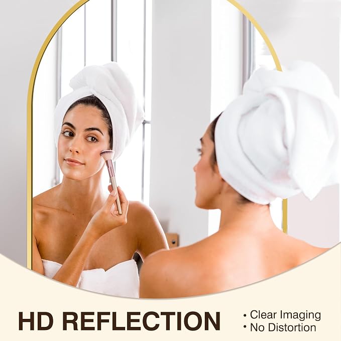 FICTOR Bathroom Mirror for Wall, Arched Vanity Bathroom Mirror for Over Sink - Image 4