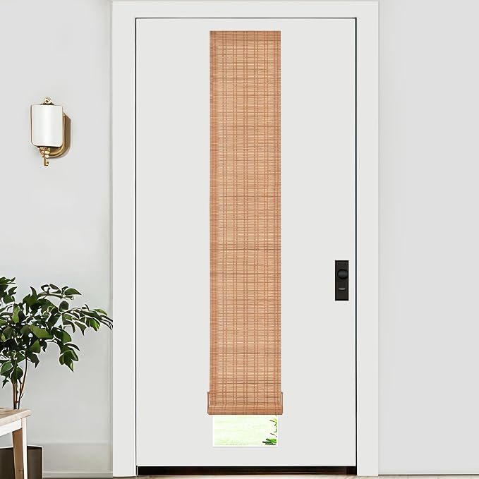 LazBlinds No Tools No Drill Bamboo Roller Shades, Cordless Bamboo Blinds by LazBlinds