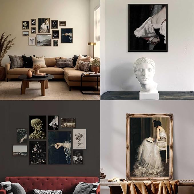 KBKBART Set of 12 Dark Academia Wall Art, Gothic Home Decor, Moody Wall Prints - Image 6