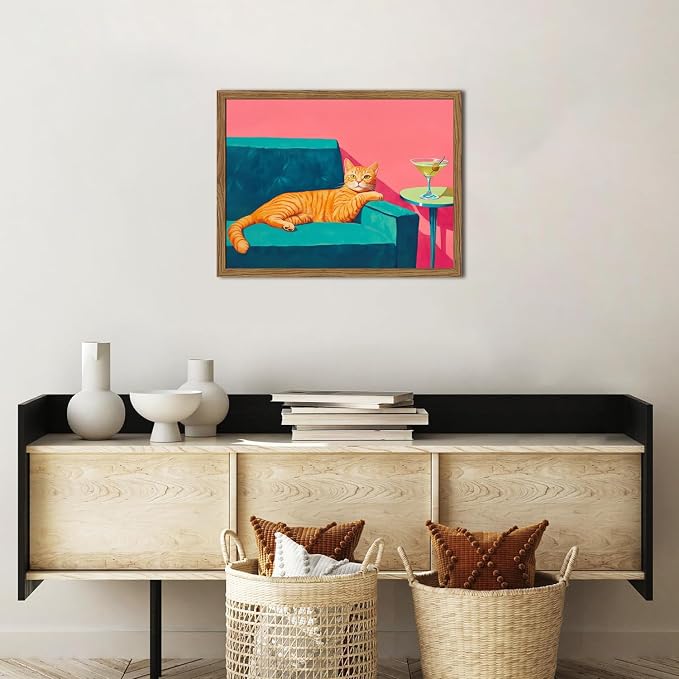 Funny Cat Wall Art Orange Cat - Image 7