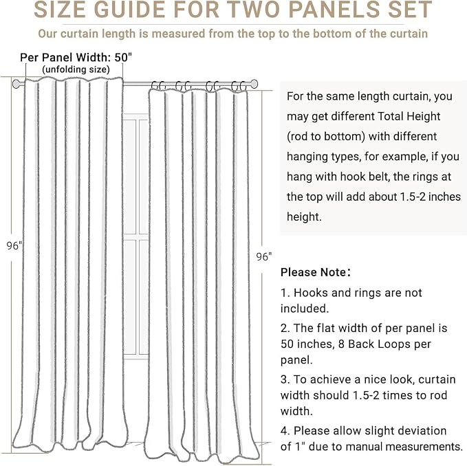 100% Blackout Shield Chambray Blue Linen Blackout Curtains - Image 7