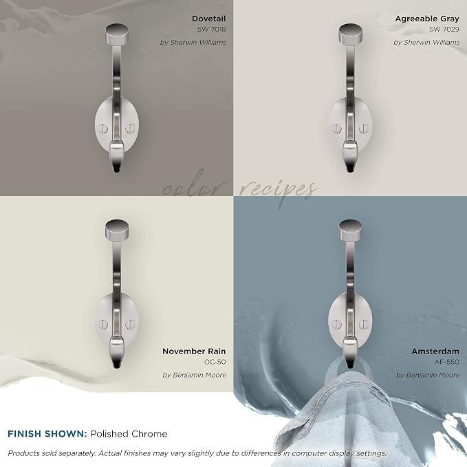 Amerock H5546526 | Adare Double Prong Decorative Wall Hook | Polished Chrome - Image 7