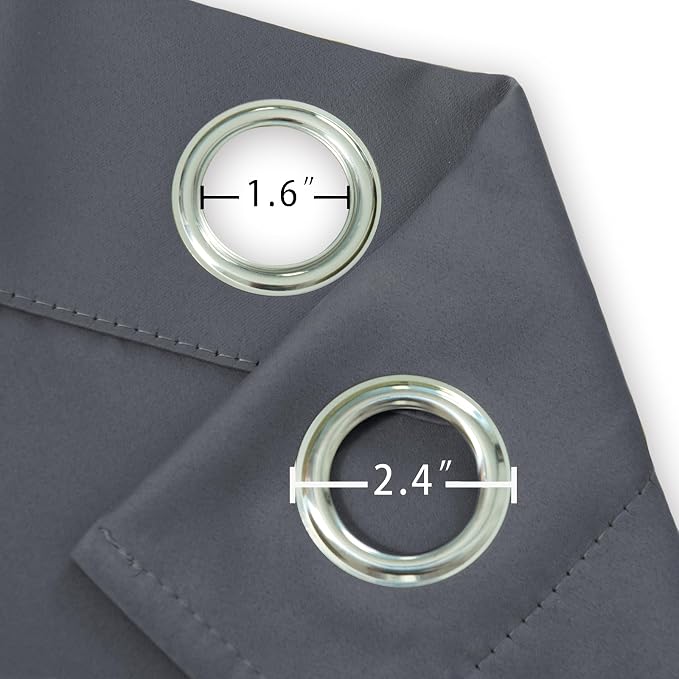 LEMOMO Grey Blackout Curtains 42 x 72 Inch Length/Set of 2 Curtain - Image 5